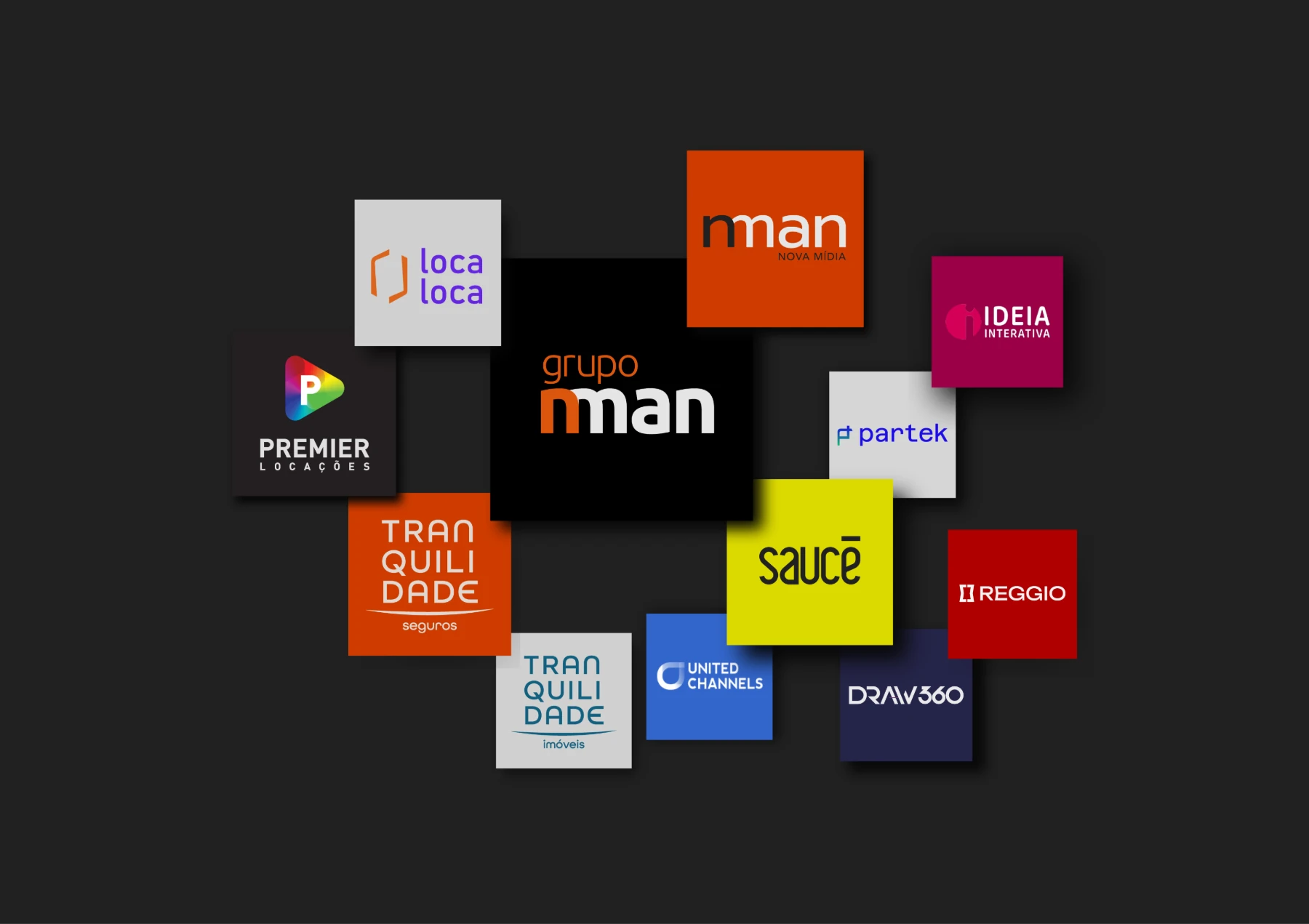 Grupo NMAN, compilado de logos das empresas