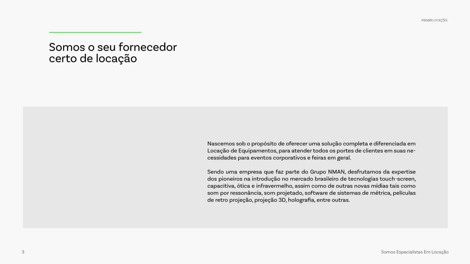 Premier Locações, apresentação institucional 2025, página 04