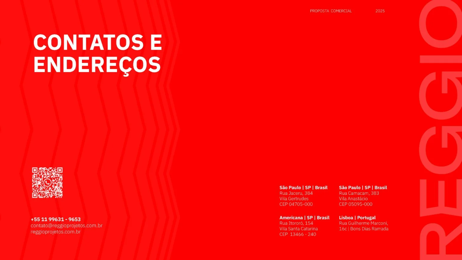Reggio, proposta comercial, página 09
