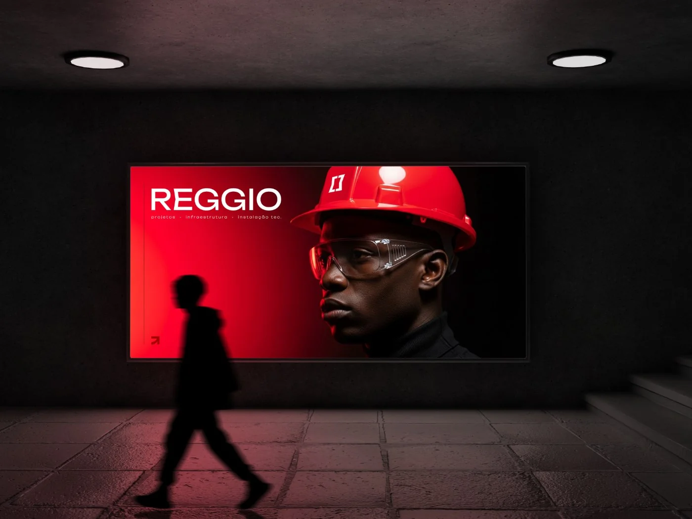 Reggio, painel de LED em estação