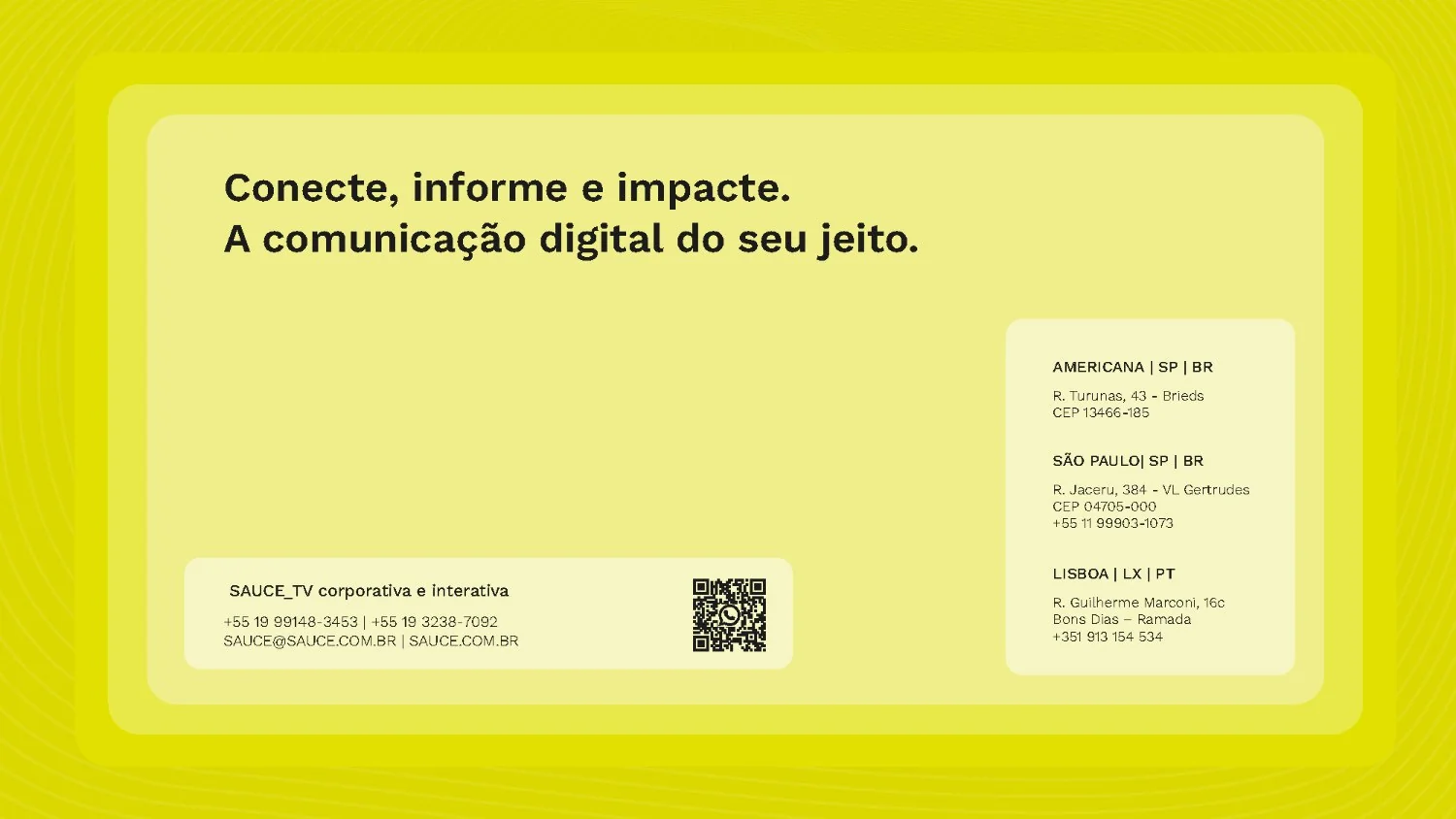 Sauce, apresentação de serviços, página 18