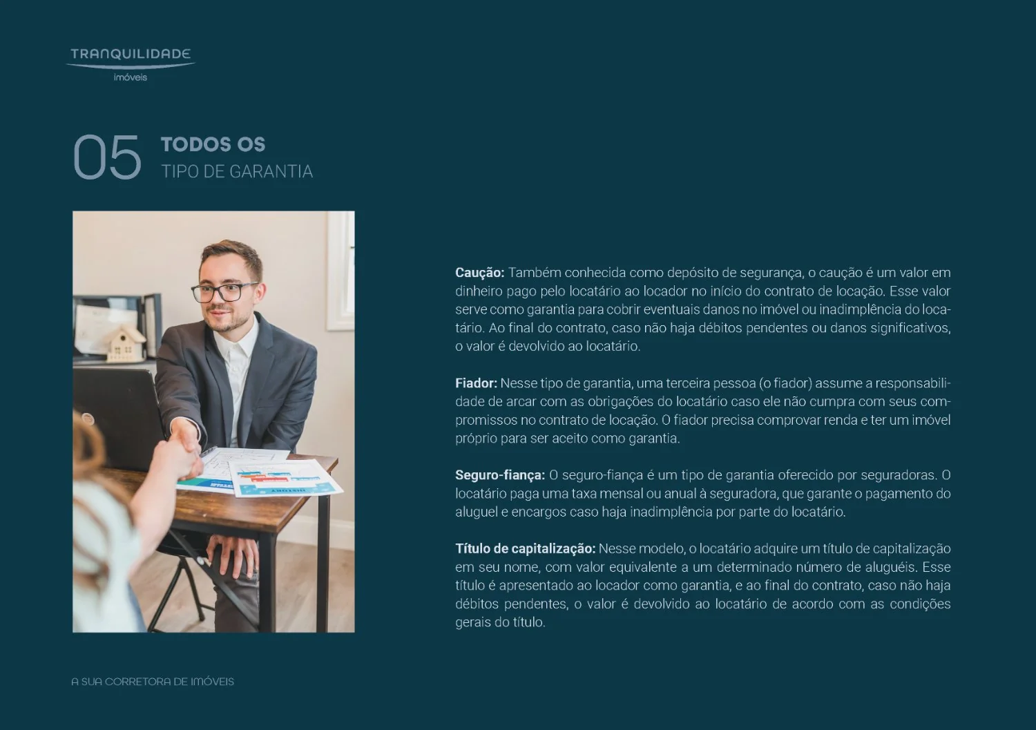 Tranquilidade Imóveis, apresentação institucional