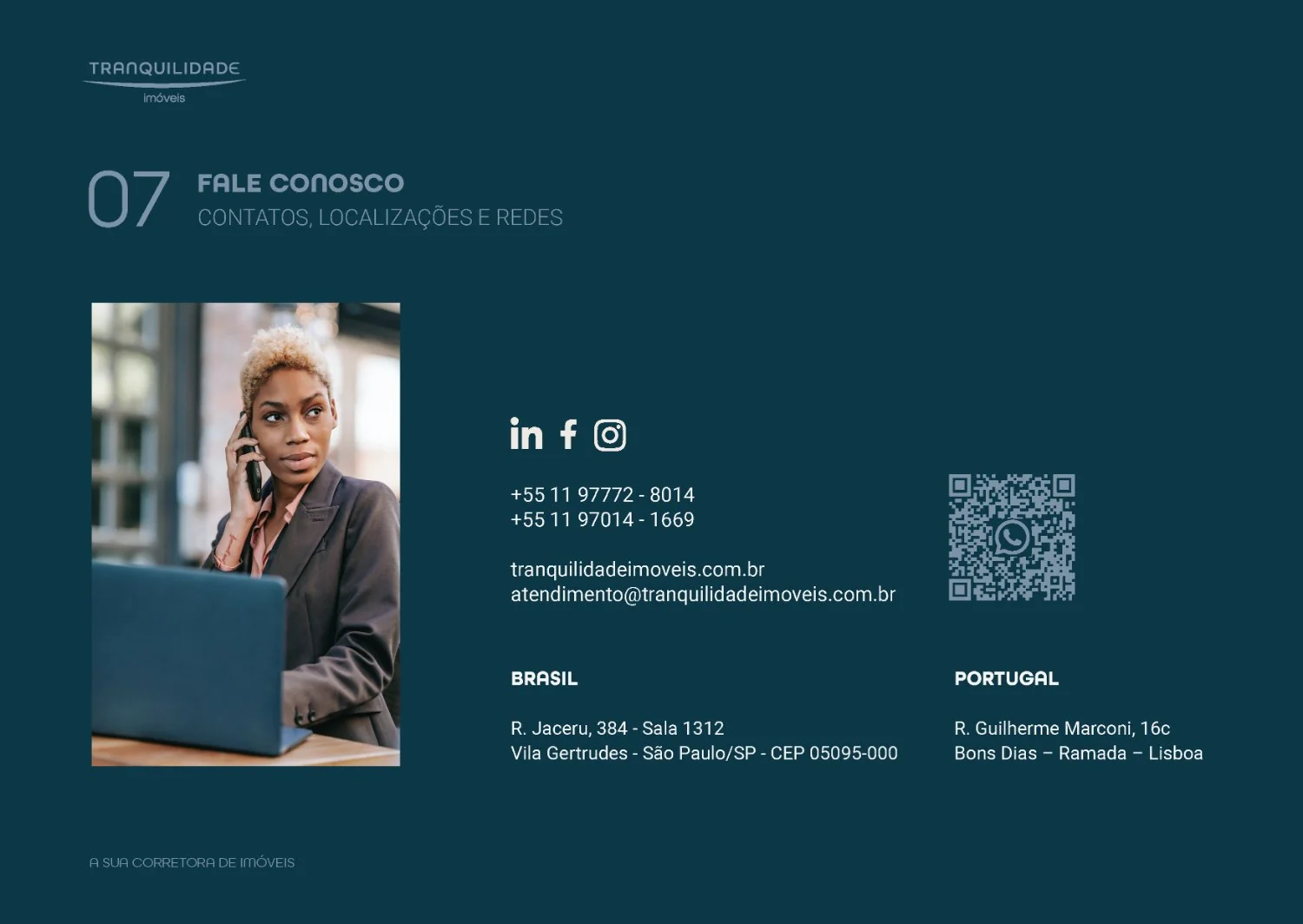 Tranquilidade Imóveis, apresentação institucional