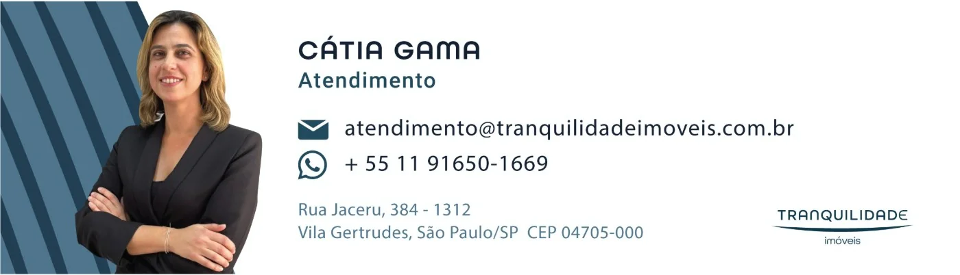 Tranquilidade Imóveis, assinatura de e-mail, Cátia Gama
